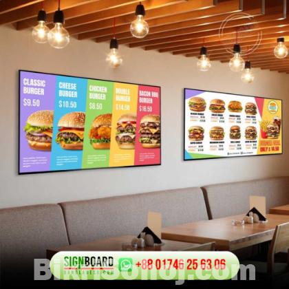 Custom restaurant menu board design service